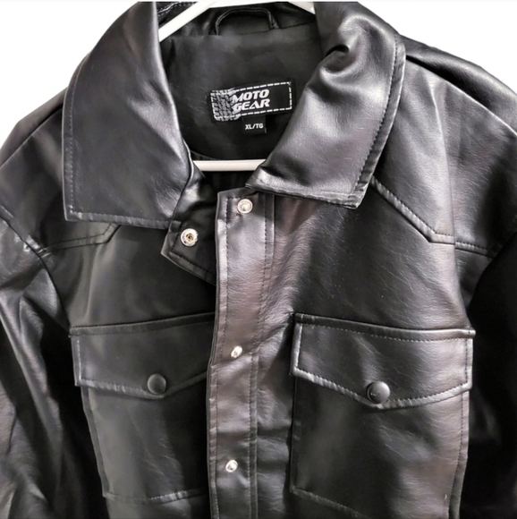New Womens Moto Jacket Size XL Faux Leather Belted Jacket Moto Gear Jacket - Picture 7 of 11